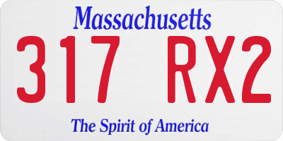 MA license plate 317RX2