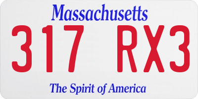 MA license plate 317RX3