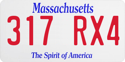 MA license plate 317RX4