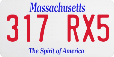 MA license plate 317RX5
