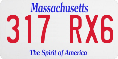 MA license plate 317RX6