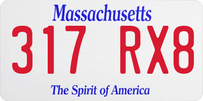 MA license plate 317RX8