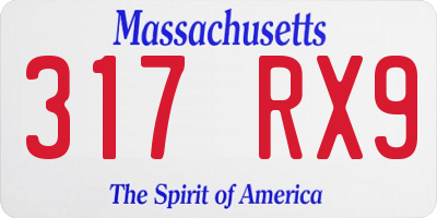 MA license plate 317RX9