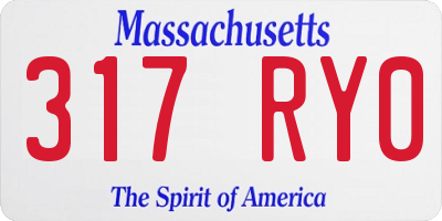MA license plate 317RY0