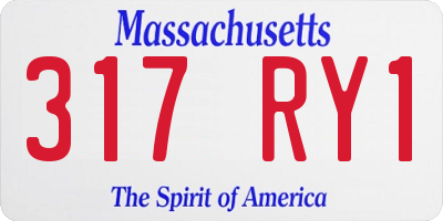 MA license plate 317RY1