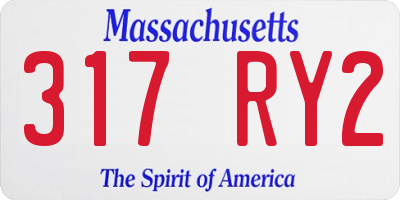 MA license plate 317RY2