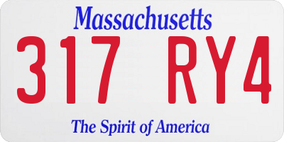 MA license plate 317RY4