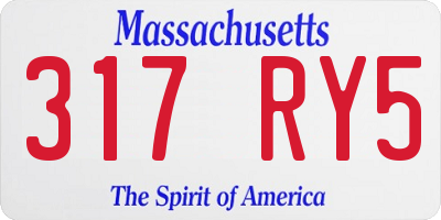 MA license plate 317RY5