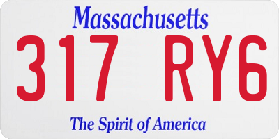 MA license plate 317RY6