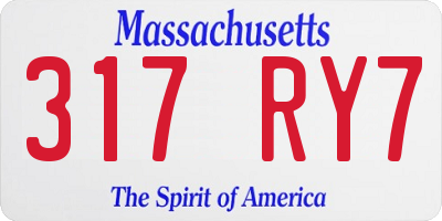 MA license plate 317RY7