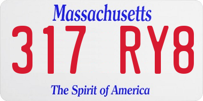MA license plate 317RY8