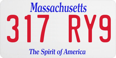 MA license plate 317RY9