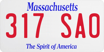 MA license plate 317SA0