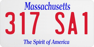 MA license plate 317SA1
