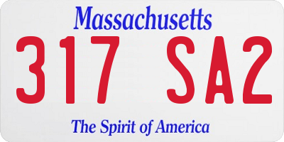 MA license plate 317SA2
