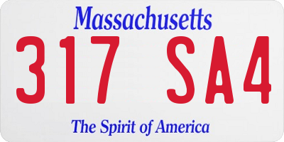 MA license plate 317SA4