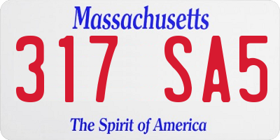 MA license plate 317SA5