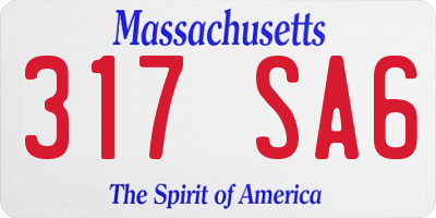 MA license plate 317SA6