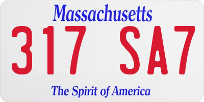 MA license plate 317SA7
