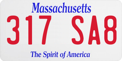MA license plate 317SA8