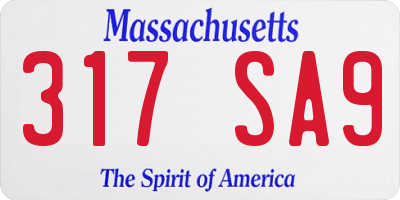 MA license plate 317SA9