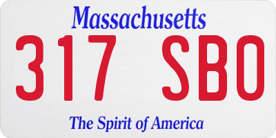 MA license plate 317SB0