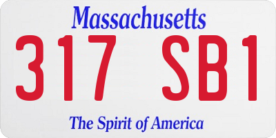 MA license plate 317SB1