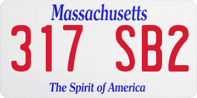 MA license plate 317SB2