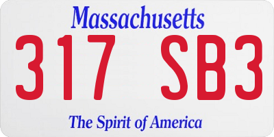 MA license plate 317SB3