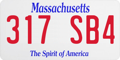 MA license plate 317SB4
