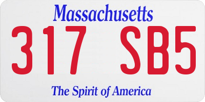 MA license plate 317SB5