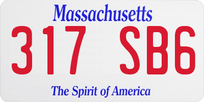 MA license plate 317SB6