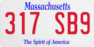 MA license plate 317SB9