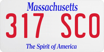 MA license plate 317SC0