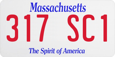 MA license plate 317SC1