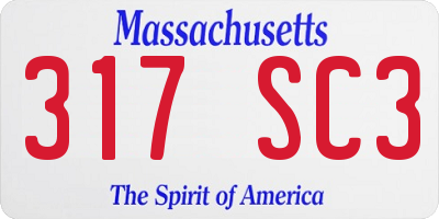 MA license plate 317SC3