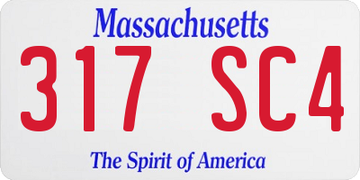MA license plate 317SC4