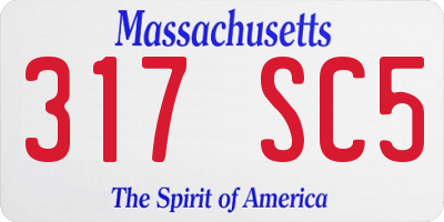 MA license plate 317SC5