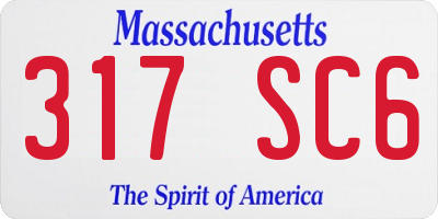 MA license plate 317SC6