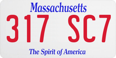 MA license plate 317SC7