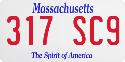 MA license plate 317SC9