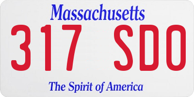 MA license plate 317SD0