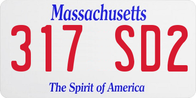 MA license plate 317SD2
