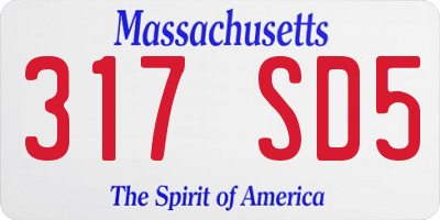 MA license plate 317SD5