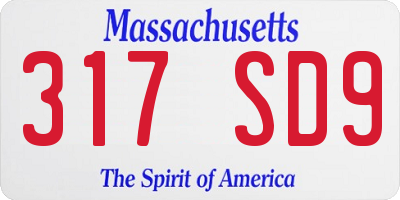 MA license plate 317SD9