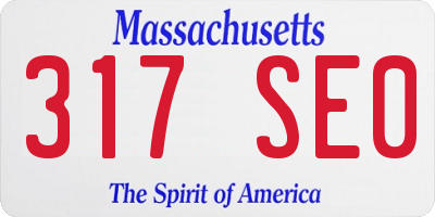 MA license plate 317SE0