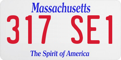 MA license plate 317SE1