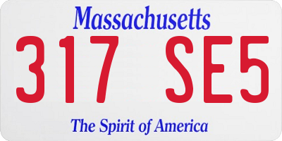 MA license plate 317SE5