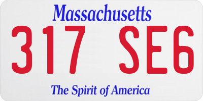 MA license plate 317SE6