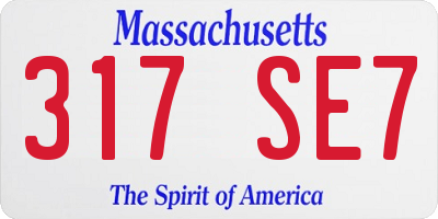 MA license plate 317SE7